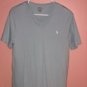 Baby Blue V-Neck Polo Shirt